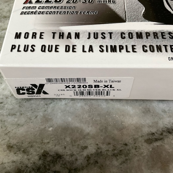CSX Compression Sport Sock 20-30 mmHg Size XL black/silver - Picture 2 of 8